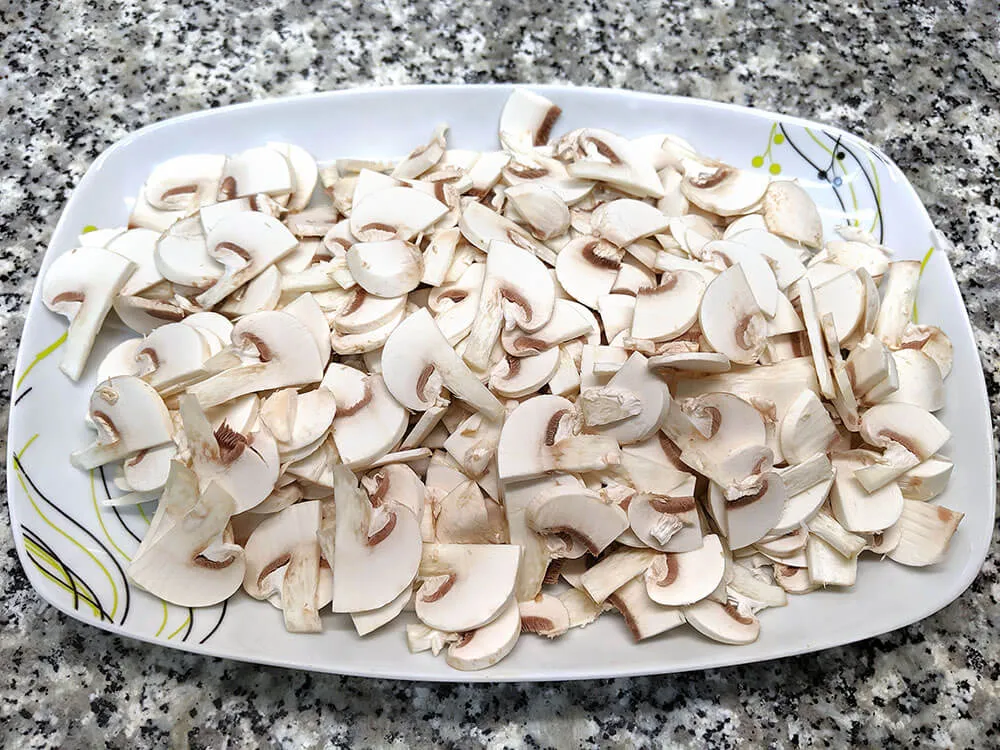 Champiñones laminados.