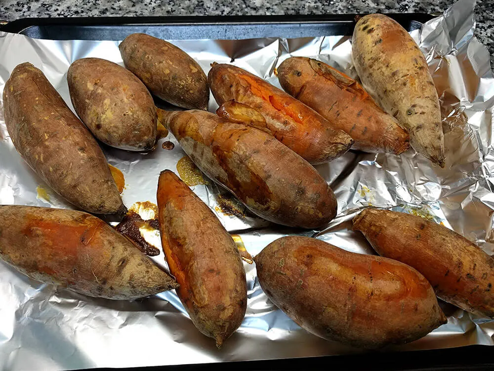 Boniatos asados al horno.