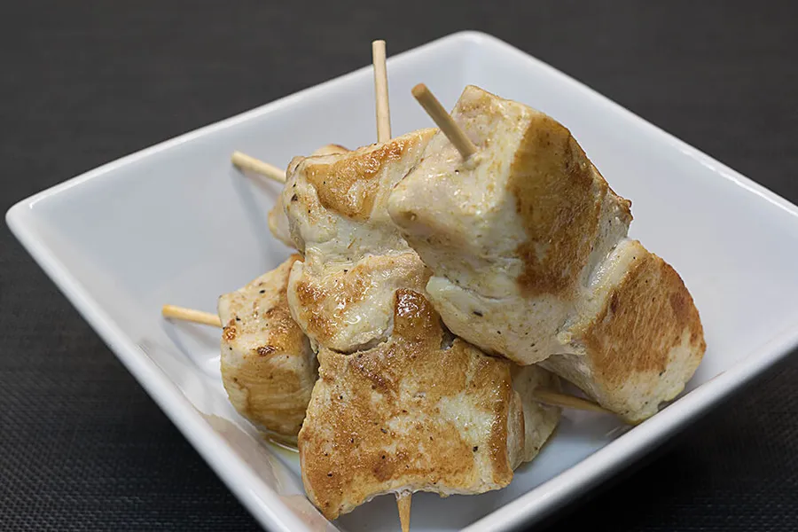 Brochetas de pollo al jengibre
