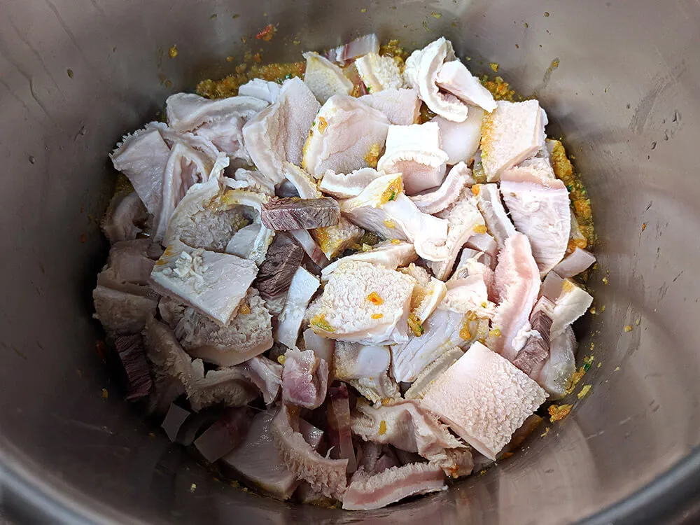 Sofrito y tripa de ternera.