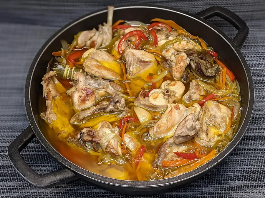 Segunda presentación del conejo en escabeche.