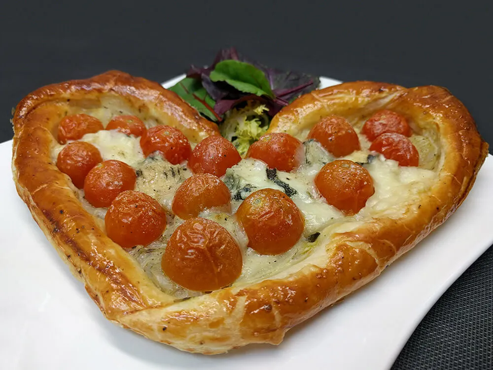 Presentación del corazón de hojaldre