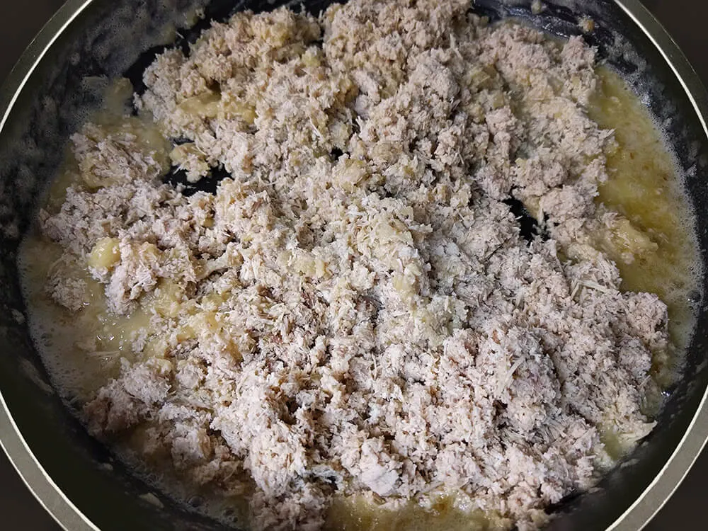 Cebolla pochada y carne picada