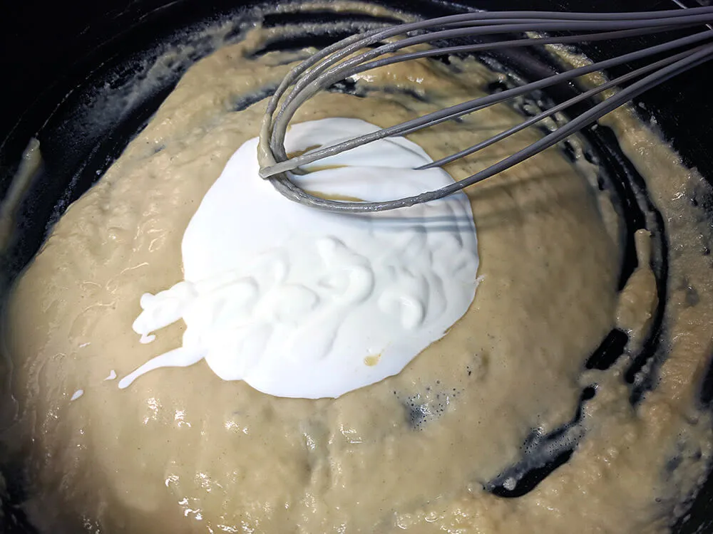 Roux con crema de leche.