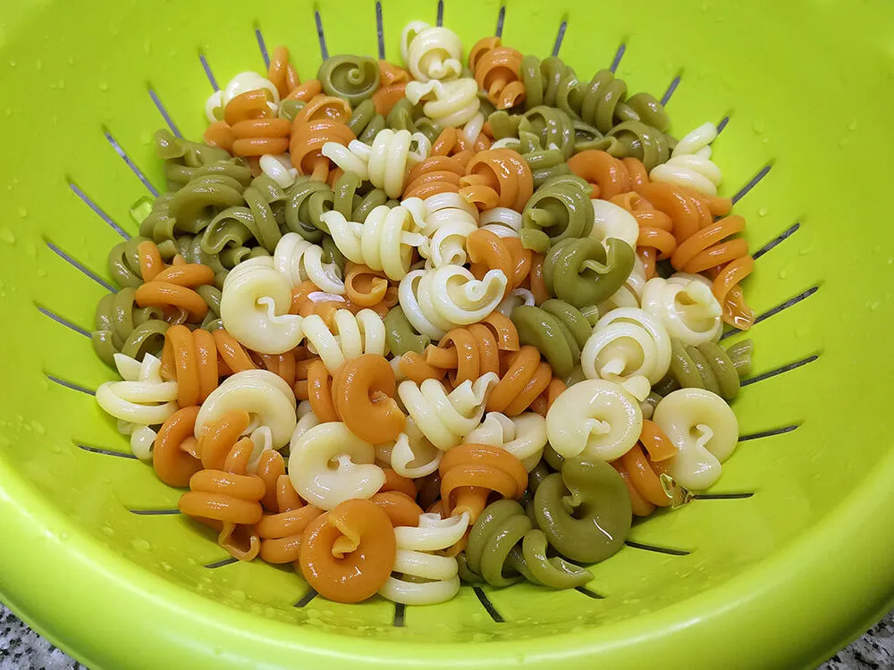 Pasta en el escurridor