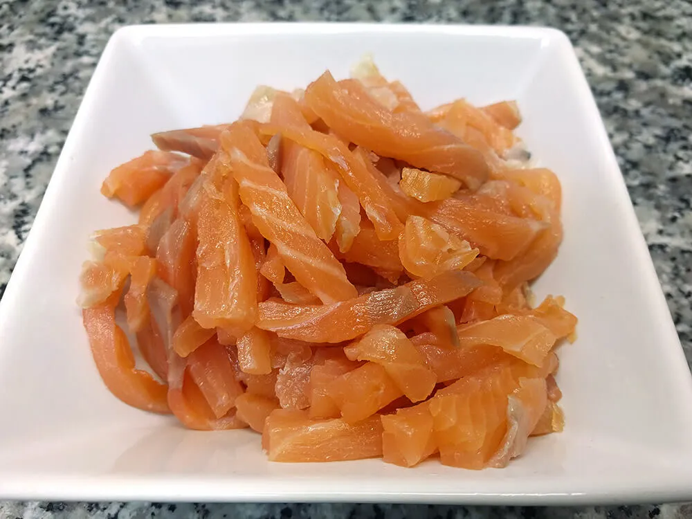 Tiras de salmón ahumado