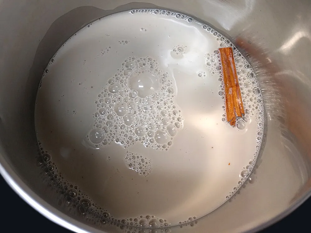 Horchata con canela en infusión