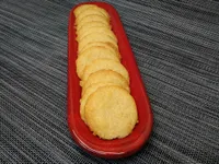 Presentación de las galletas de parmesano.