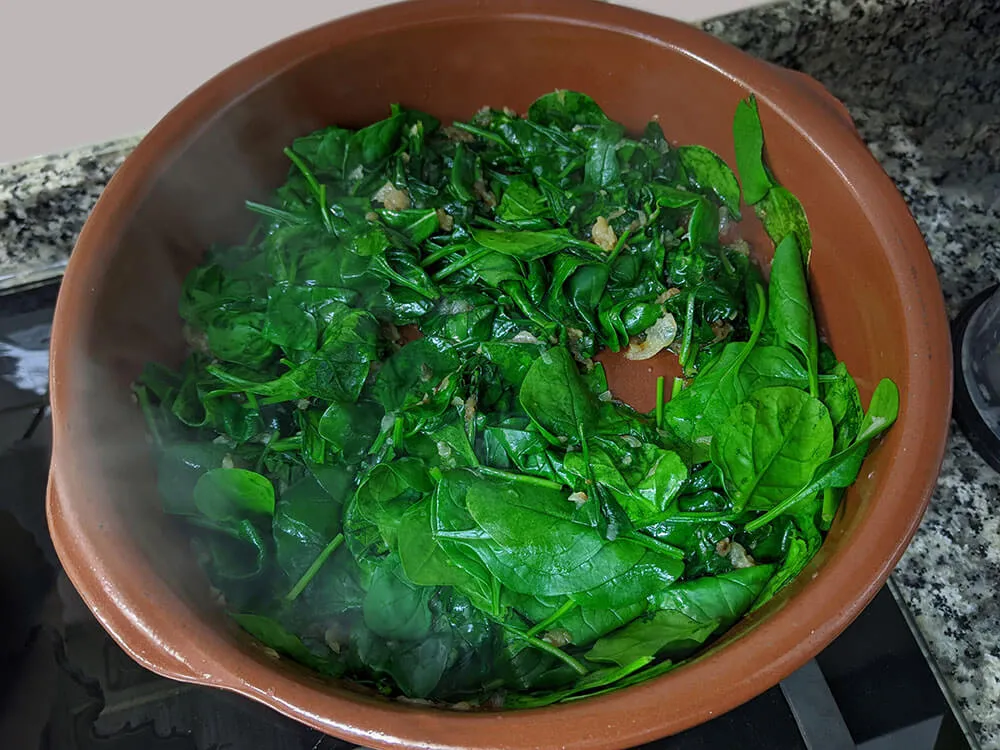 Espinacas baby salteadas.