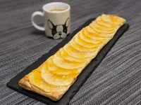 Primera presentación de los hojaldres de manzana.