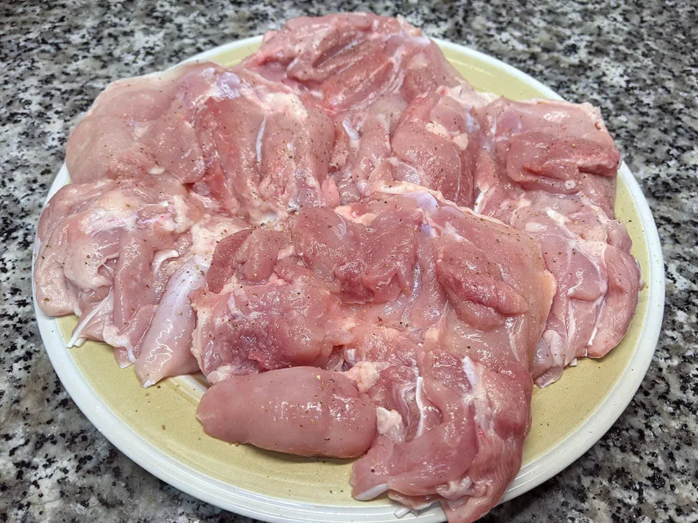 Pollo salpimentado.