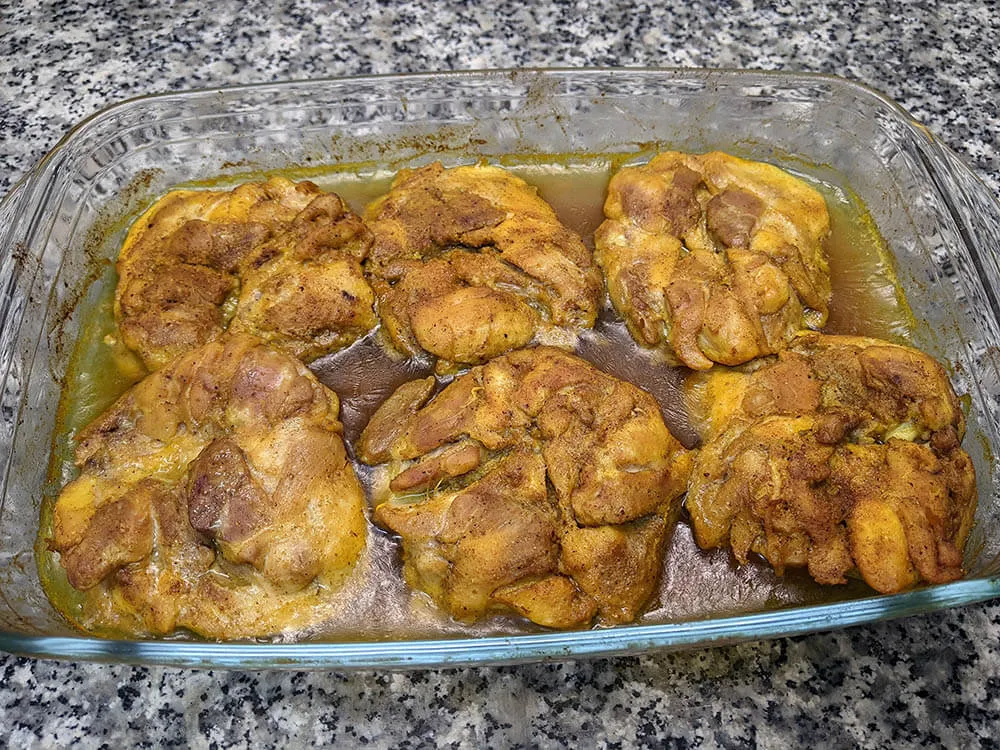 Muslos de pollo horneados.
