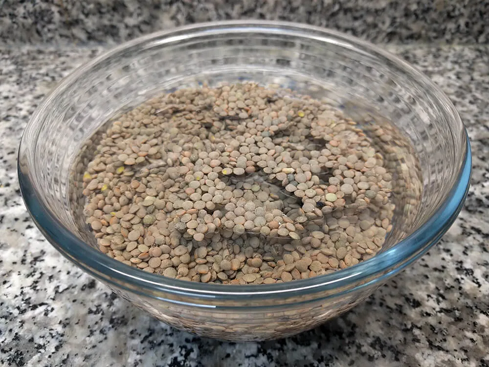 Lentejas en breve remojo