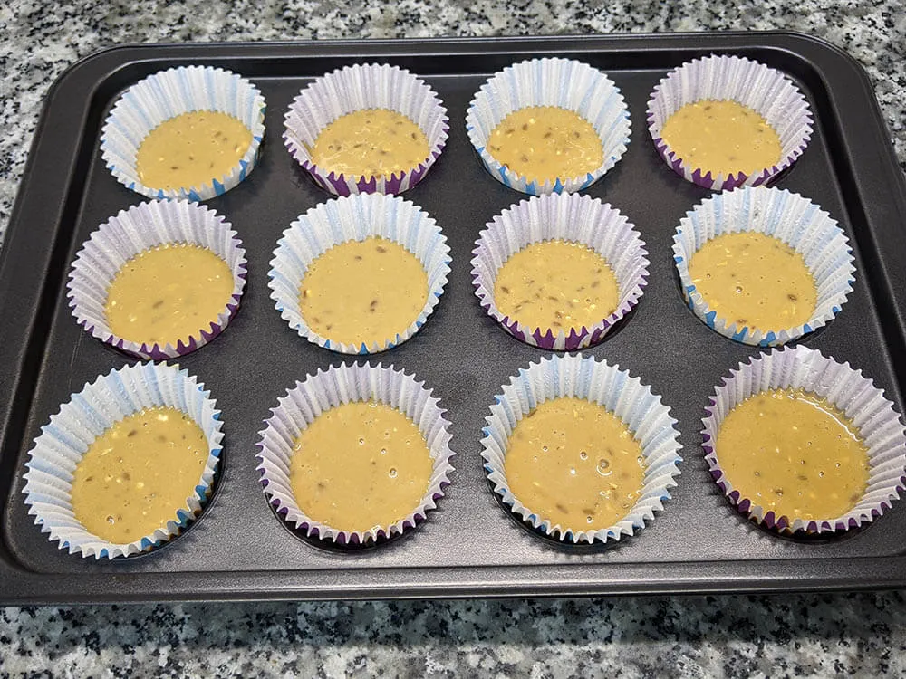 Moldes de magdalena rellenos.