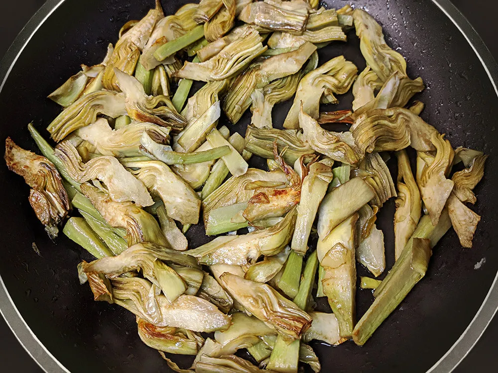 Alcachofas rehogadas.