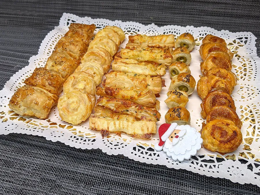 Presentación de las pastas saladas de hojaldre