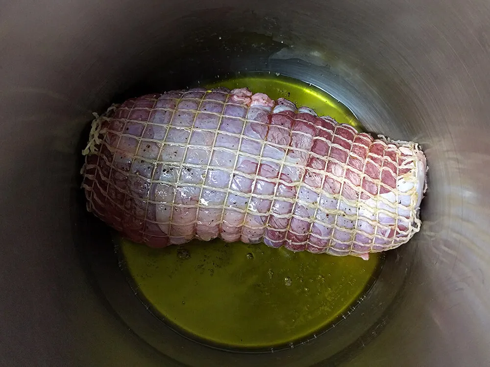 Redondo de ternera en aceite caliente