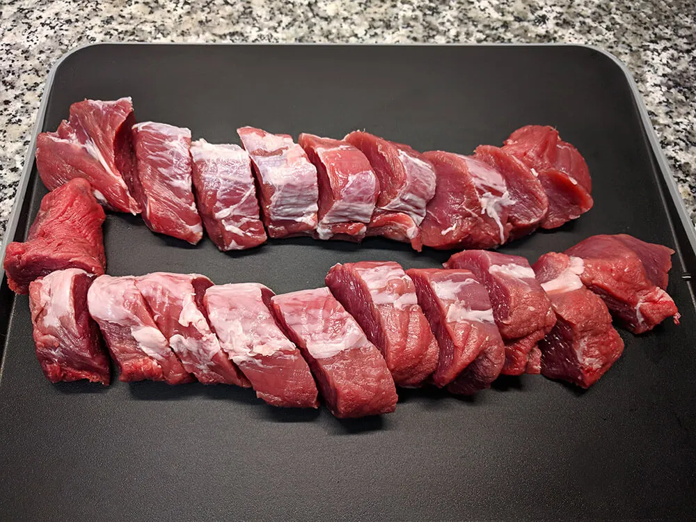 Solomillo ibérico cortado a rodajas.