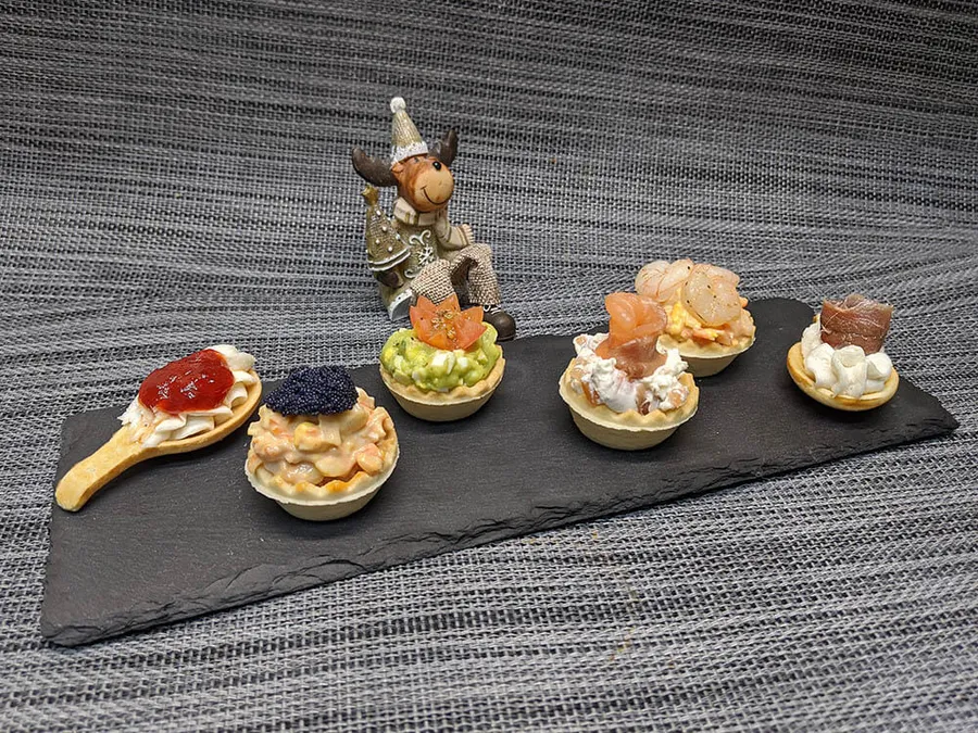 Presentación de las tartaletas rellenas.