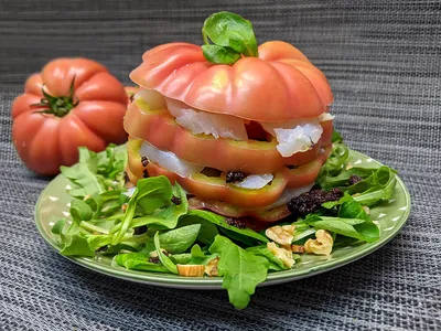 Timbal de tomate Monterosa con bacalao